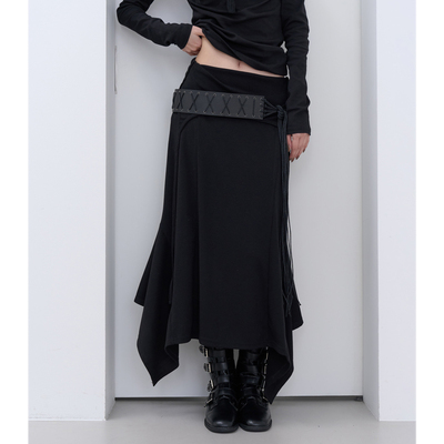 lowear韩代不对称百搭半身裙