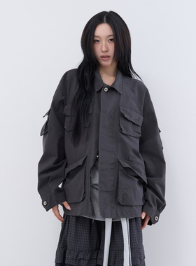 lowear韩代 washed multi pocket work jacket 口袋宽松工装夹克