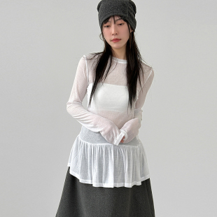 tee 薄透T恤打底衫 修身 设计师款 frill golgi soft 26A 韩国代购