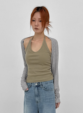 韩国代购26 Sarac Slim Bolero Cardigan 设计师款百搭长袖开衫