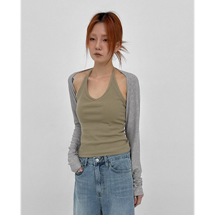 韩国代购26 Sarac Slim Bolero Cardigan 设计师款百搭长袖开衫