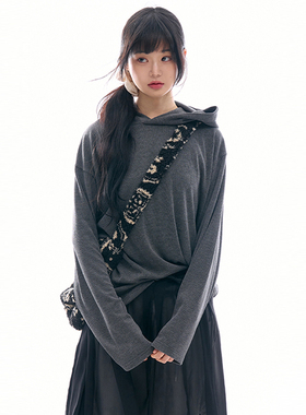 韩国代购Raucohouse Grave stretch rib hoodie 百搭宽松连帽卫衣