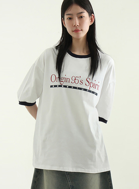 韩代25S/S Origin printed cotton ringer half tee (unisex)T恤