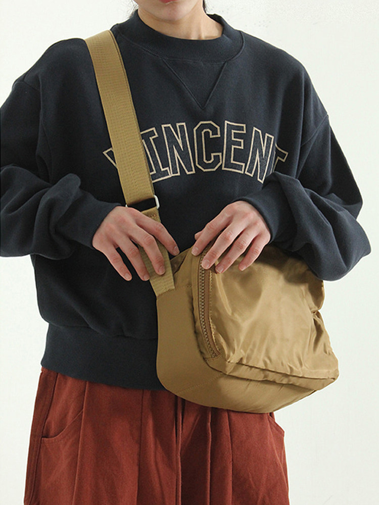 韩国代购 nylon multi zip-up sqauare bag 尼龙拉链方包斜挎单肩