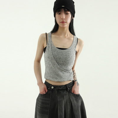 Localmansion韩代分层无袖背心