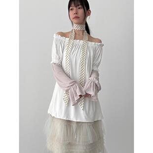 韩国代购26S/S dot pattern tie muffler 设计师款百搭圆点围巾