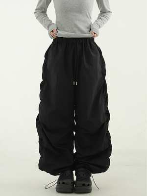 Localmansion韩代褶皱休闲长裤