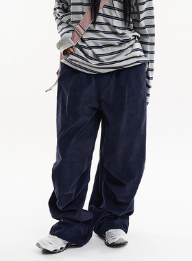 韩代Raucohouse Smooth corduroy pintuck wide pants 灯芯绒长裤