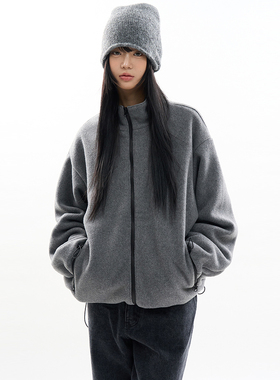 韩代Raucohouse Mockneck low warm fleece zip-up高领摇粒绒外套