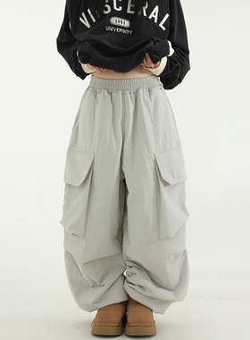 韩代 padding cargo jogger banding pants (unisex)夹棉工装长裤