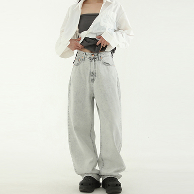 localmansion韩代水洗做旧牛仔裤