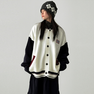 knit 毛衣 针织开衫 长袖 cardigan wappen tone two 25F 韩国代购