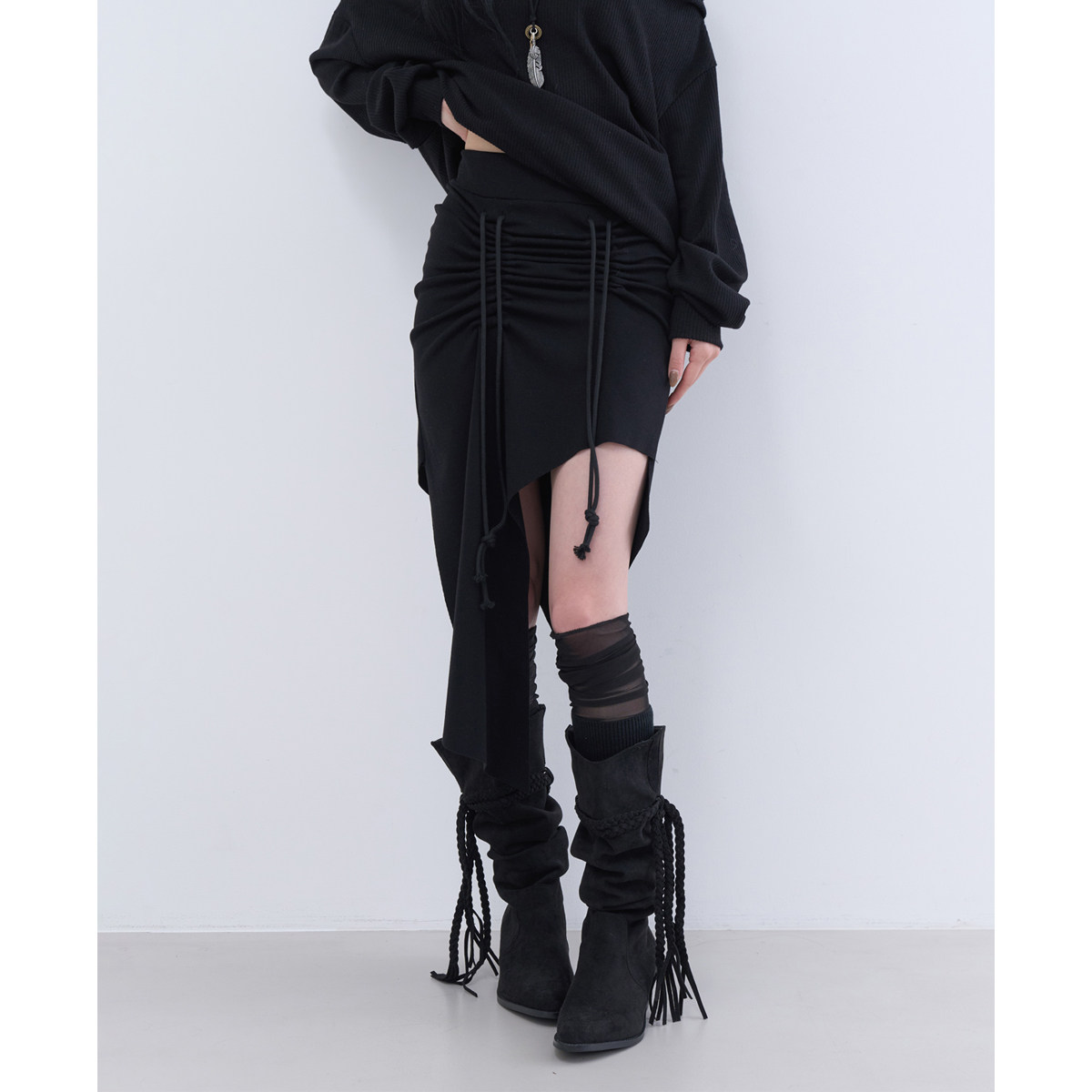 lowear韩代不对称个性半身裙
