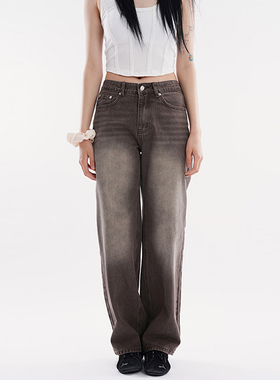 韩代Raucohouse Latte washed regular denim pants 复古牛仔长裤