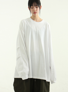 韩代24S/S pin tuck sleeved cotton long tee (unisex)捏褶长袖