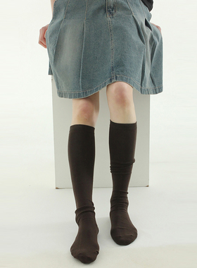 韩国代购 23s/s basic knee socks (4colors) 基础款纯色中筒袜