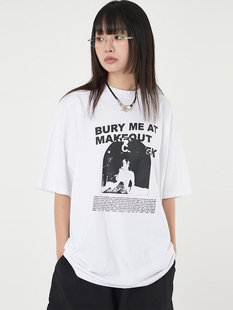 韩代Raucohouse Make out bio printing over t-shirt字母图案T恤