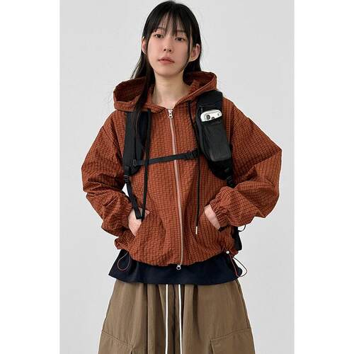 Localmansion韩代格纹连帽衫