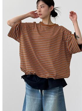 韩代26S/S stripe string cotton half tee (unisex)条纹半袖T恤