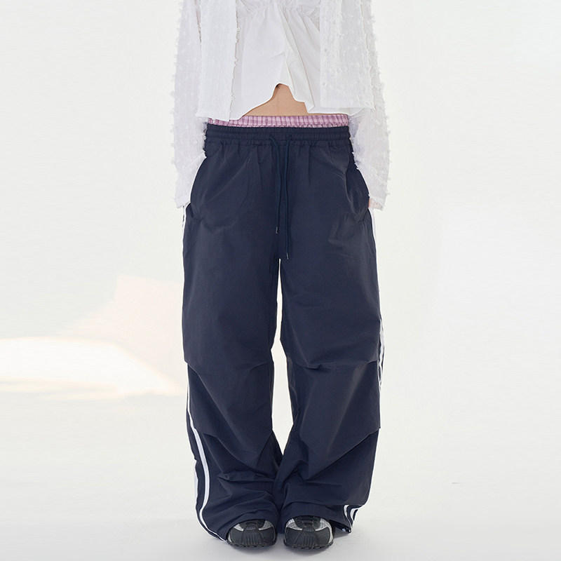 韩代Raucohouse Velno sagging track pants 侧边线条宽松长裤