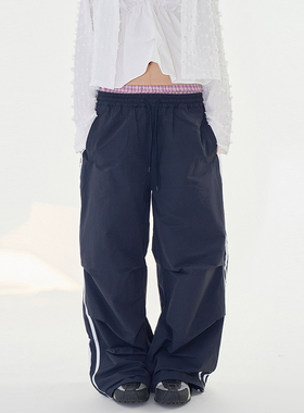 韩代Raucohouse Velno sagging track pants 侧边线条宽松长裤