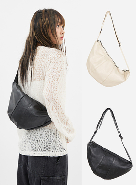 韩国代购Raucohouse Croissant leather strap bag休闲百搭斜挎包