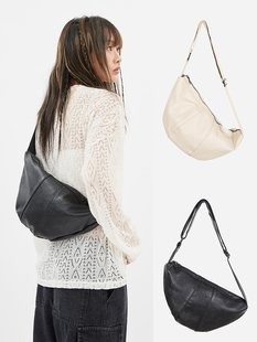 strap 韩国代购 leather Croissant bag休闲百搭斜挎包 Raucohouse