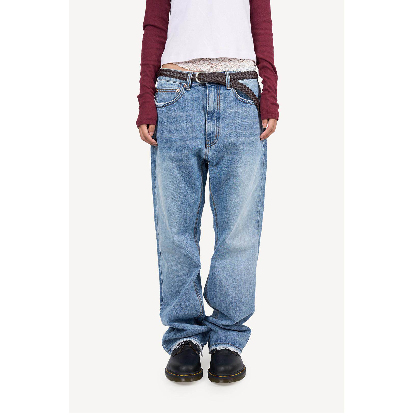 Raucohouse韩代 Vintage Washed Straight Denim 水洗做旧牛仔裤