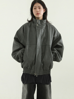 Localmansion韩代宽松PU夹克