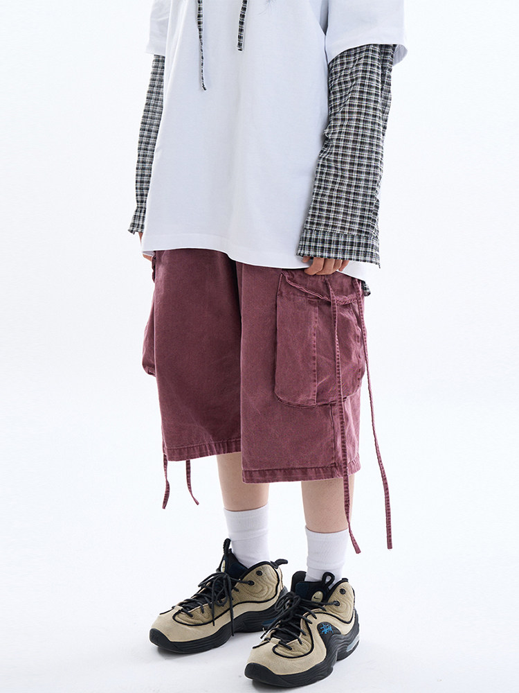 韩代Raucohouse Teyah pigment bermuda cargo pants 口袋半腿裤