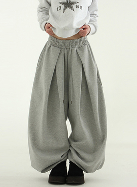 韩代25 pleated cotton balloon banding pants (unisex)捏褶卫裤