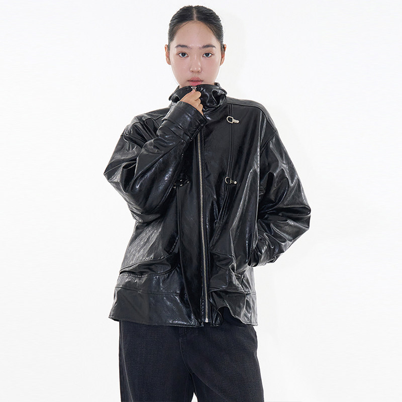 韩代Raucohouse Berlin eco leather jacket PU复古夹克外套百搭