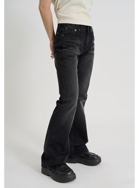Raucohouse韩代 Mild wash bootscut denim pants 水洗修身牛仔裤