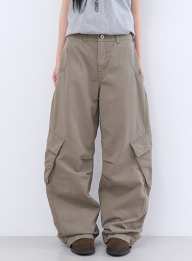 lowear韩代 diagonal pocket jogger pants 设计师松紧腰工装长裤