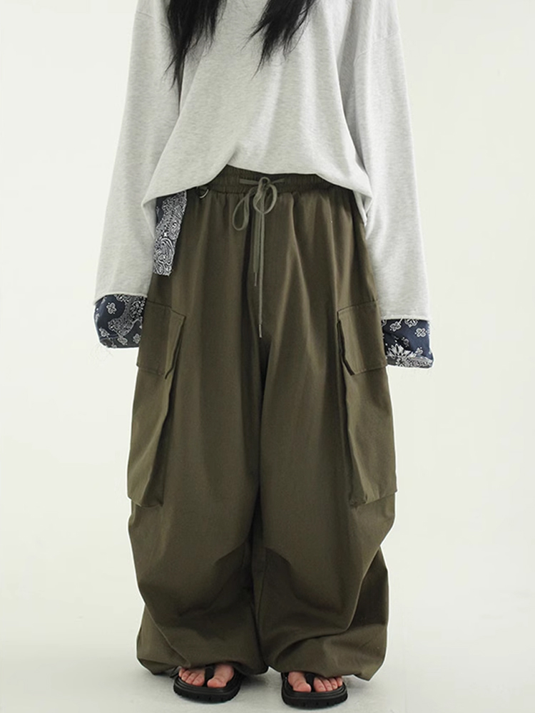 韩国代购 NEW COTTON BALLON PANTS 设计师棉质工装长裤男女同款
