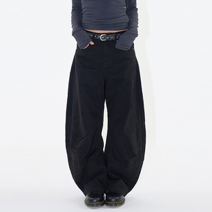 百搭复古休闲长裤 韩代Raucohouse pants balloon Peron curved