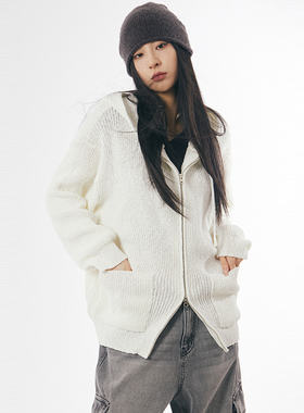 韩代Raucohouse Adora heavy knit hood zip-up 连帽针织衫外套