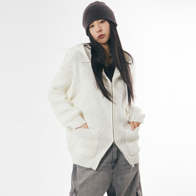 Raucohouse韩代连帽针织衫外套