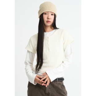 Half Golgi Sleeve Top T恤女 韩代Raucohouse 重叠长袖 Layered