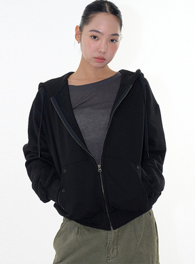 韩代Raucohouse Stone eyelet overfit hoodie zip-up 连帽卫衣