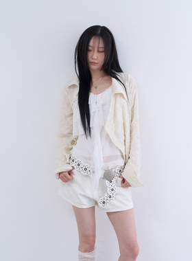 lowear韩代 embo unbalance blouse 设计师款不对称长袖衬衫百搭