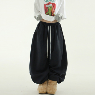 韩代24fleece-lined soft cotton banding pants(unisex)加绒卫裤