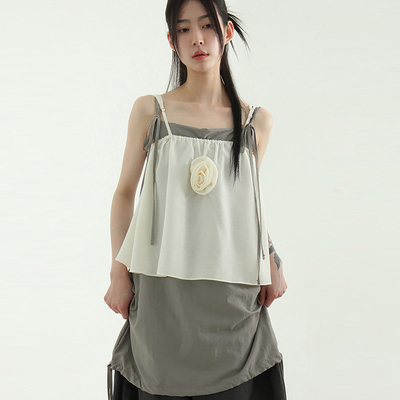 Localmansion韩代花朵吊带背心