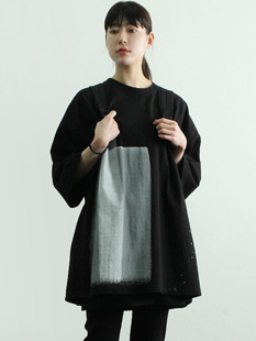 韩代 boxy fit painted cotton T 宽松风刷漆短袖T恤休闲男女同款