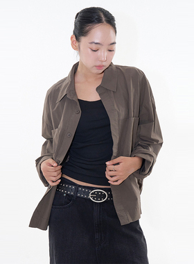 韩代Raucohouse Forte cropped shirt jacket 复古长袖衬衫夹克