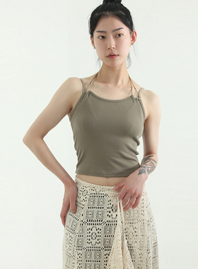 顾客转卖链接 double string halter neck sleeveless top 吊带