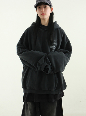 韩代24S/S TOUR 2002 printed cotton hoody(unisex)做旧印花帽衫