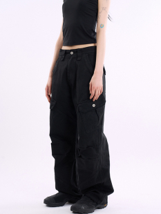 dying washed cargo 韩代Raucohouse 休闲裤 deep pants Oblique