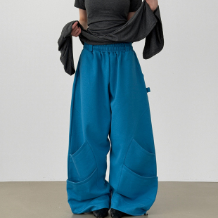 banding 卫裤 unisex pants wide pocket double 26A 韩国代购