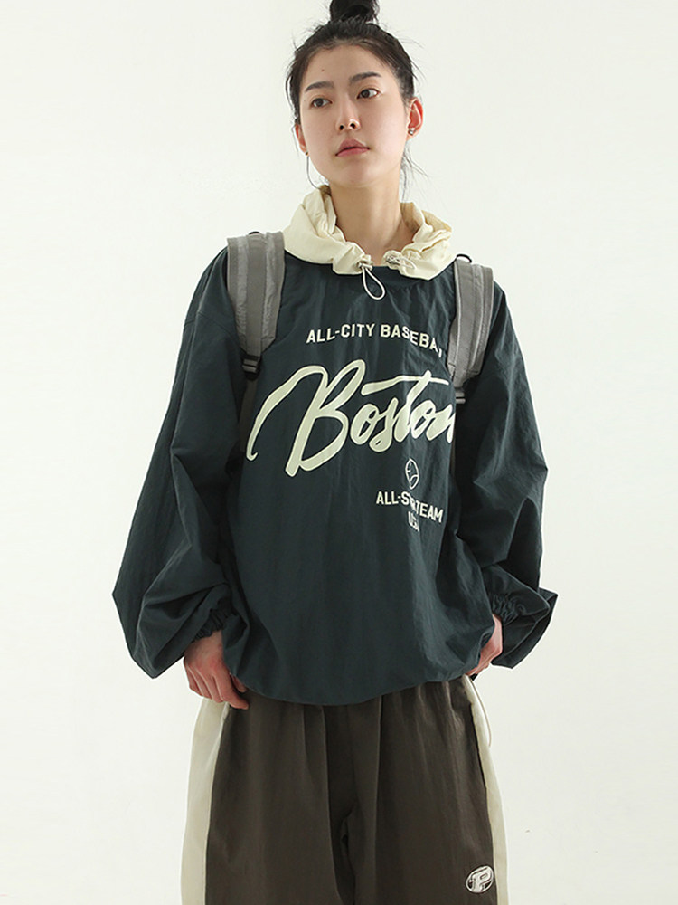 韩国代购23S/S Boston paper hood mtm (unisex) 字母卫衣百搭女
